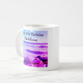 大西洋産海波の写真40th Birthday Purple コーヒーマグカップ (正面左)