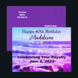 大西洋産海波の写真40th Birthday Purple ポストカード<br><div class="desc">これは大西洋の海の美しい写真だ。海の恋人や紫の恋人に最適。</div>