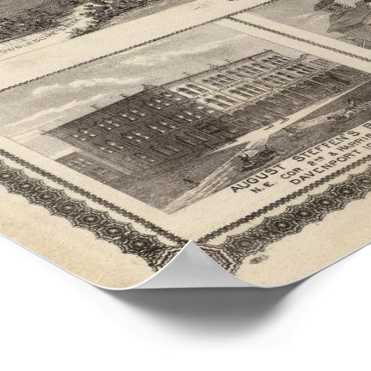 大西洋、アイオワ州の農場と農場 ポスター (角)