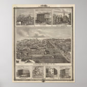 大西洋、アイオワ州の農場と農場 ポスター (正面)