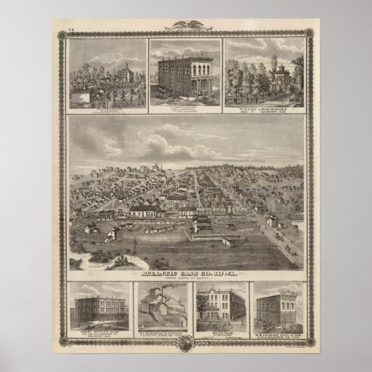 大西洋、アイオワ州の農場と農場 ポスター (正面)