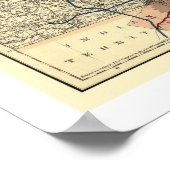 大西洋・太平洋鉄道の地図1873 ポスター (角)