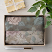 大規模なウッドランドの森の花模様とフクロスデクページ 薄葉紙 (ギフト)