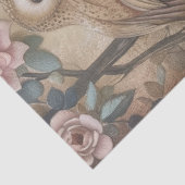 大規模なウッドランドの森の花模様とフクロスデクページ 薄葉紙 (詳細)