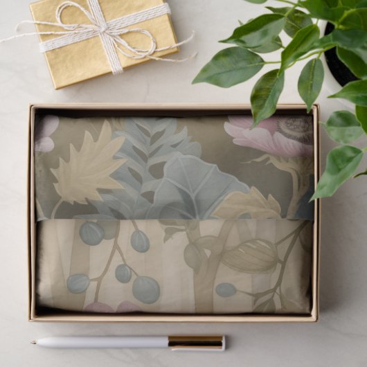 大規模なウッドランドフォレストクリッター花模様の切り離し 薄葉紙 (ギフト)