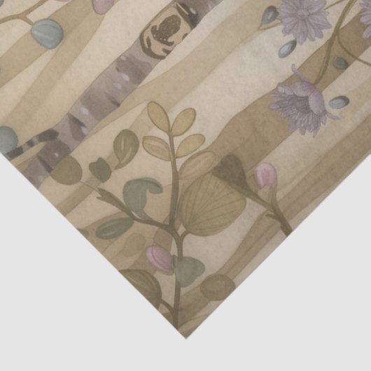 大規模なウッドランドフォレストクリッター花模様の切り離し 薄葉紙 (詳細)