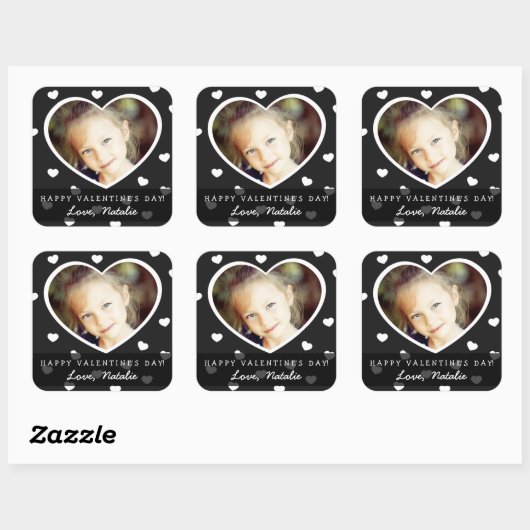大規模なパーソナライズされたバレンタイン写真シール スクエアシール