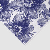 大規模なブルーフラワーラインアートの分離 薄葉紙 (詳細)