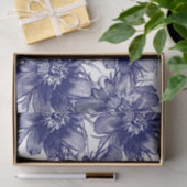 大規模なブルーフラワーラインアートの分離 薄葉紙 (ギフト)