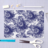 大規模なブルーフラワーラインアートの分離 薄葉紙 (クラフト)