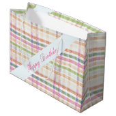 大規模なプレイド誕生日ギフト – バッグ ラージペーパーバッグ (正面アングル)