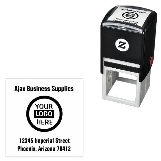 大規模なプロフェッショナルロゴと住所ビジネス セルフインキングスタンプ (インサイチュ)