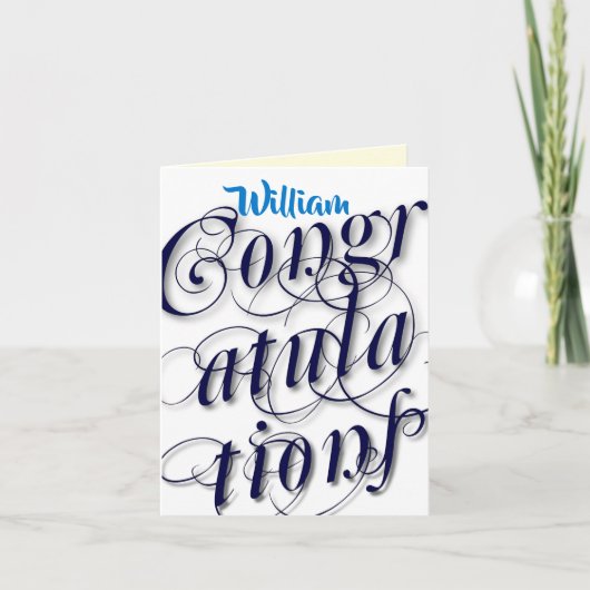 大規模なミニマルプリントをパーソナライズおめでとう。 カード (正面)