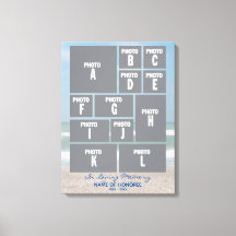 大規模なメモリアル写真コラージュと海