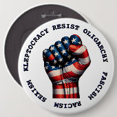 大規模なレジスタファーストの政治民主党議員アンチトランプ 缶バッジ (正面&裏面)
