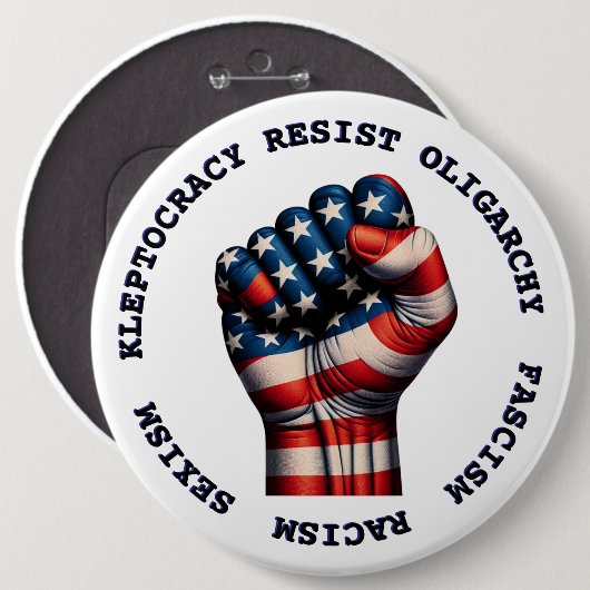 大規模なレジスタファーストの政治民主党議員アンチトランプ 缶バッジ (正面&裏面)