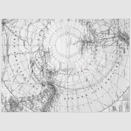 大規模なヴィンテージ分離マップfor Artists d 薄葉紙 (正面)