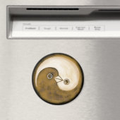 大規模な冷蔵庫用マグネットと金ゴールド陰陽平和の鳩。 マグネット (インサイチュ (食洗機))