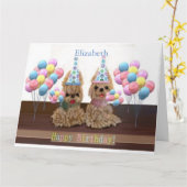 大規模な「ハッピーバースデー」のパーソナライズ カード (黄色い花)