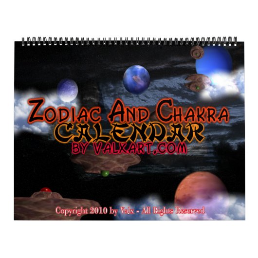 大規模な〔占星術の〕十二宮図とチャクラカレンダー カレンダー (カバー)