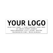 大規模インラインビジネスロゴ差出人住所4行 セルフインキングスタンプ (デザイン)