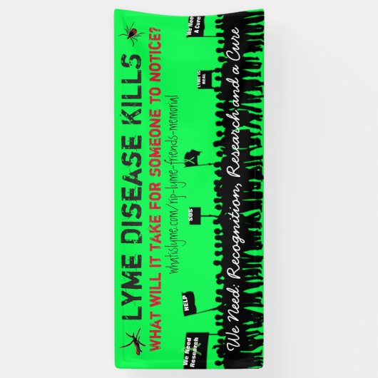 大規模ライム病は抗議サインのバナーを殺す 横断幕 (縦)