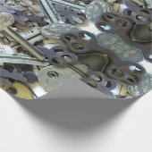 大規模ヴィンテージ鍵写真 ラッピングペーパー (角)