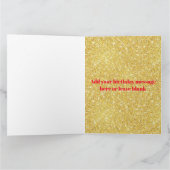 大規模誕生日カード – マイルストーン金ゴールド カード (内部)