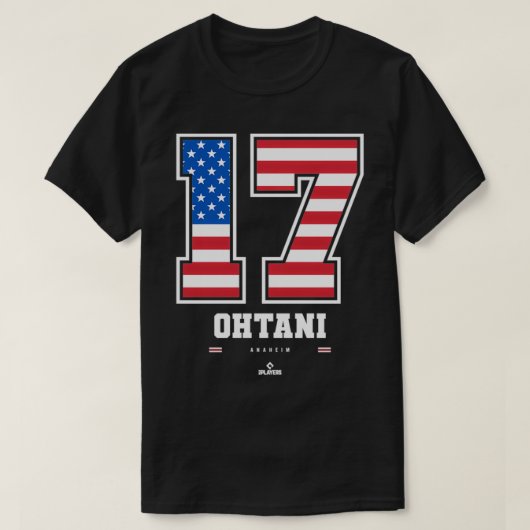 大谷将平米国国旗のナンバープルオーバー Tシャツ (デザイン正面)