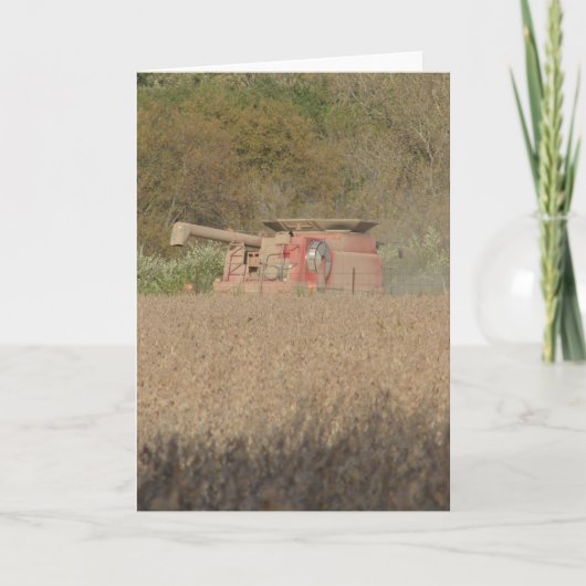 大豆の収穫時期コンバイン カード (正面)