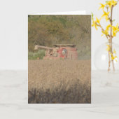 大豆の収穫時期コンバイン カード (黄色い花)