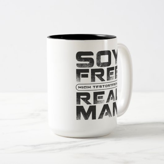 大豆の自由で高いテストステロンの実質の人、おもしろいなビーガン ツートーンマグカップ (正面右)