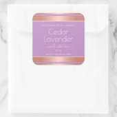 大豆キャンドル包装ラベルバラ金ゴールドと薄紫 スクエアシール (バッグ)