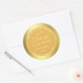 大豆キャンドル包装ラベル金ゴールドオレンジキャラメル ラウンドシール (封筒)