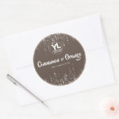 大豆キャンドル包装滴下雨グリッター茶 ラウンドシール (封筒)