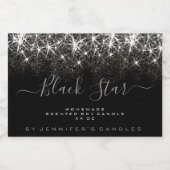 大豆キャンドル製品包装グリッタースターズブラック フードラベル (シングルラベル)