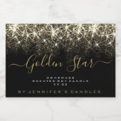 大豆キャンドル製品包装グリッタースターズ金ゴールド フードラベル (シングルラベル)