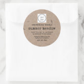 大豆キャンドル |クラフト紙 |ロゴ3インチの追加 ラウンドシール (バッグ)