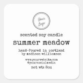 大豆キャンドル |タイプライター文字 |ロゴの追加 スクエアシール (正面)