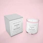 大豆キャンドル |ミニマルシンプルリストグレーと白3インチ スクエアシール