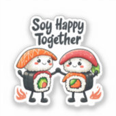 大豆ハッピーズすしかわいい食日本の品 シール (正面)