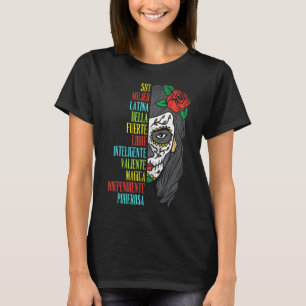 大豆ムジェラテンアメリカ系女性砂糖スカルシンコデマヨスペインの Tシャツ