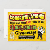 大賞を受賞おめでとうおもしろい- ポストカード (正面/裏面)