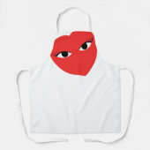 大赤いハートとアイエプロン エプロン (正面)