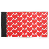 大赤いハート白黒パターン 枕カバー (正面左)