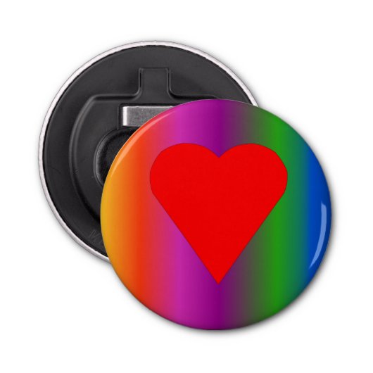 大赤いハート磁石 栓抜き (正面)