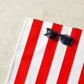 大赤と白形の垂直ストライプ寸法 ビーチタオル (インサイチュ)