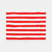 大赤と白形の垂直ストライプ寸法 フリースブランケット (正面(横))