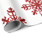 大赤と白雪の結晶のクリモダンスマス ラッピングペーパー (ロールコーナー)