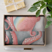 大赤太平洋タコ水彩画 薄葉紙 (ギフト)